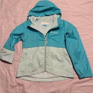 Columbia Kids' Teal and Light Gray Raincoat